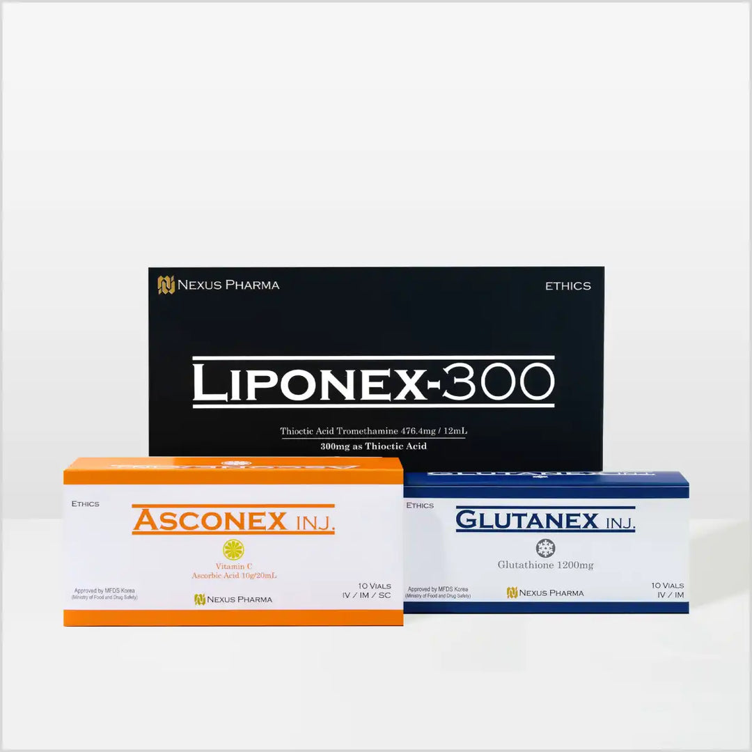 Glutanex 1200mg with Liponex-300 & Asconex Whitening Injections - Made in Korea - Image 3